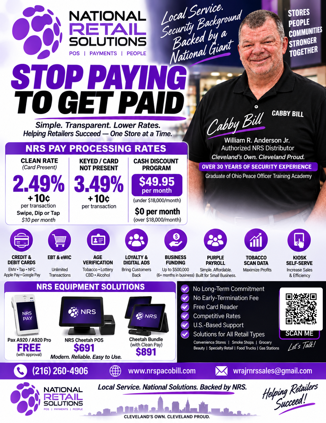 Stop Paying to Get Paid NRS pay processing rates flyer